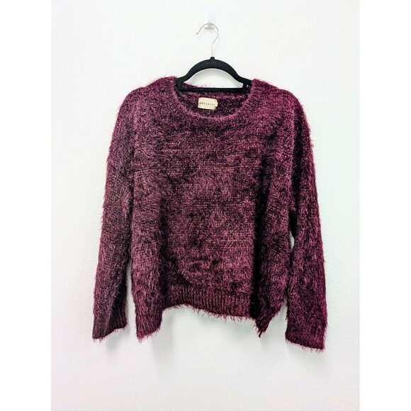 Dreamers Sweaters - Dreamers Burgundy Purple Soft Eyelash Sweater sz 1XL Cozy Winter Gilmore Girls